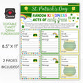 St Patricks Day Show Kindess Candy Gram Fundraiser Sheet